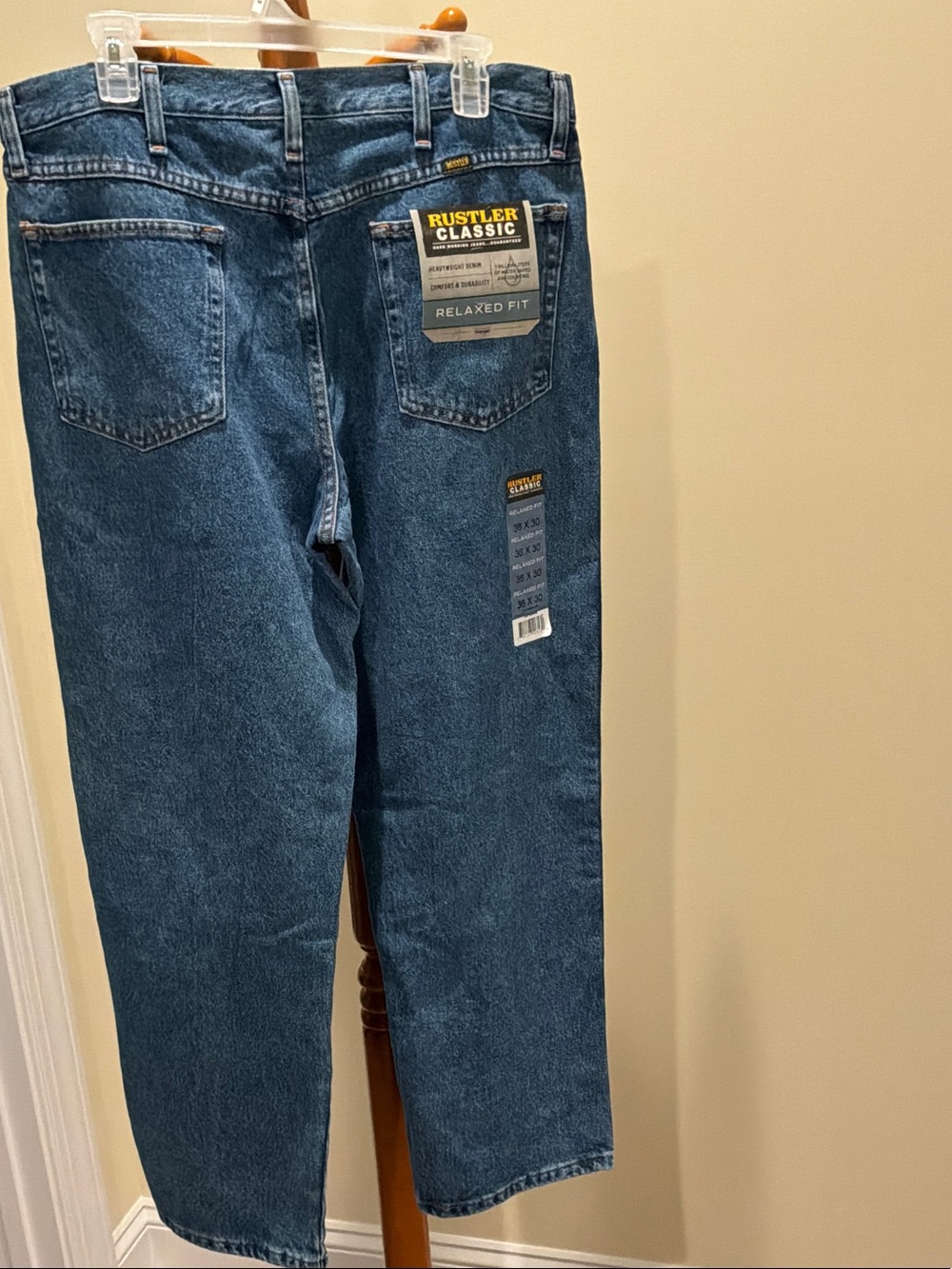 Rustler Relaxed Fit Men's Jeans - Blue Denim size 36”x30